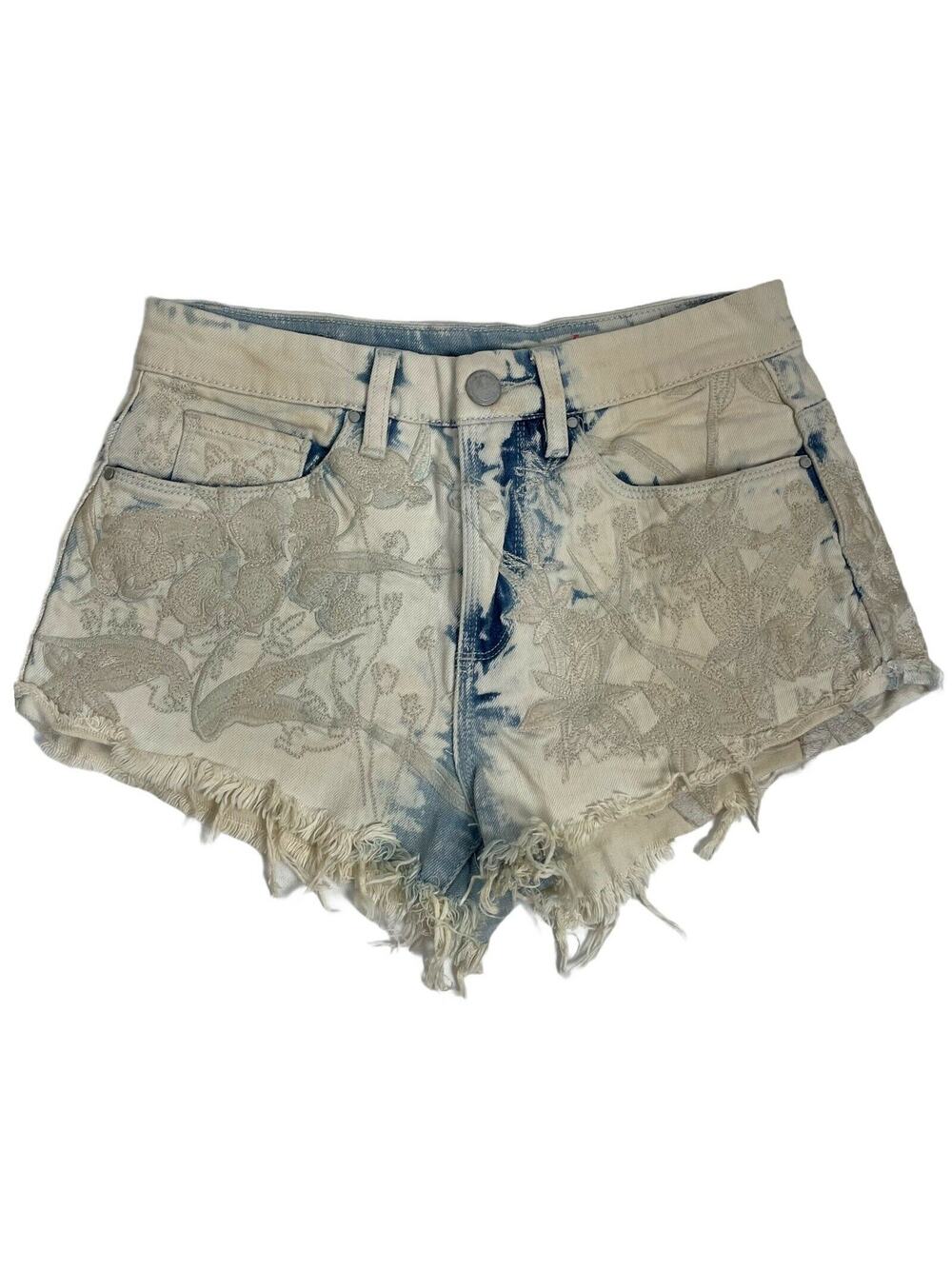 blanknyc floral embroidered cut off denim  shorts Size 25